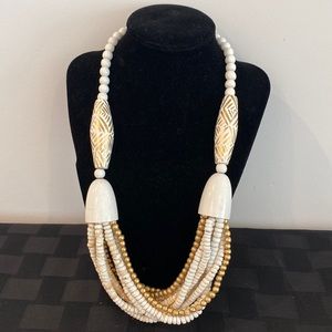 African style beaded necklace with natural stone